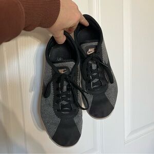 Nike Women’s Cortez Ultra Charcoal and Black Sneakers with Tan Accents size 6